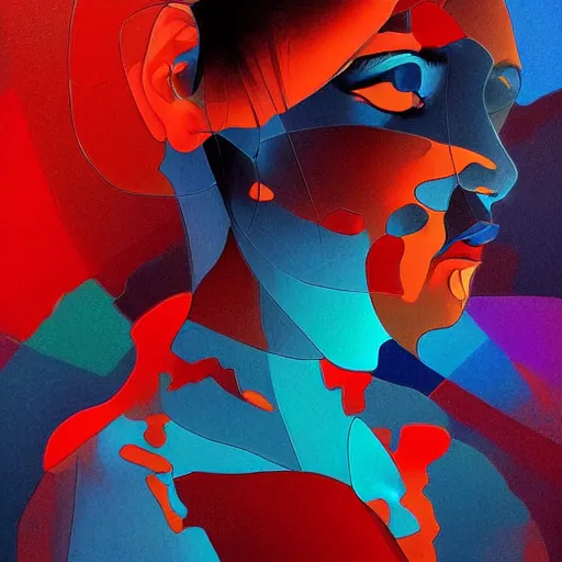 Prompt: the brittle. digital painting, vertical, intricate, beautiful, detailed, grunge, illustration, abstract art by kuvshinov and malevich and kandinsky, trending on artstation. blue, dark red and dark purple color scheme, gradient darker to bottom