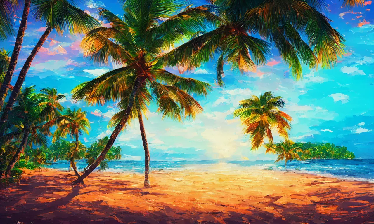 Image similar to paradise beach by alena aenami artworks in 4 k