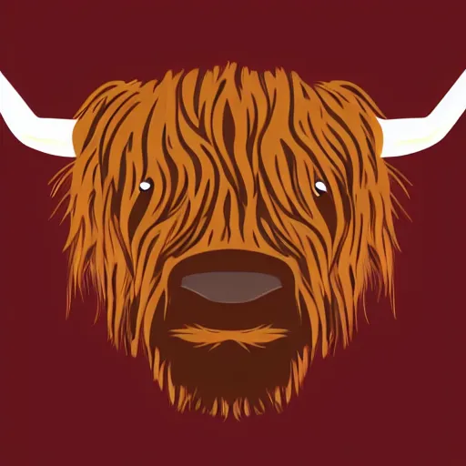 Prompt: Highland Cow Vector Art