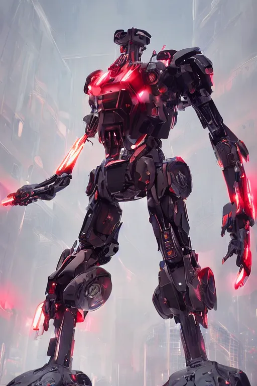 Image similar to professional photograph of a beautiful neo - futuristic simplified symmetrical mechangel mech and monolith by ilm, denis villeneuve, emmanuel shiu, zaha hadid, vapor, cinematic architectural scale, red paint detail, manga, dramatic, volumetric, concept art, hard surface, hyperrealism, high detail, trending on artstation, sharp focus, rendered in octane