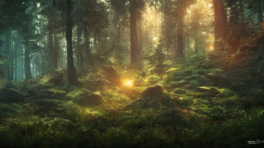 Image similar to dense forest, fantasy artwork, very very very beautiful scenery, hd, hdr, ue5, ue6, unreal engine 5, cinematic 4k wallpaper, 8k, ultra detailed, high resolution, artstation, award winning