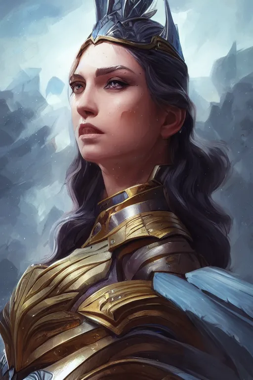 Image similar to amazon valkyrie athena, d & d, fantasy, portrait, highly detailed, headshot, digital painting, trending on artstation, concept art, sharp focus, illustration, art by artgerm and greg rutkowski and magali villeneuve