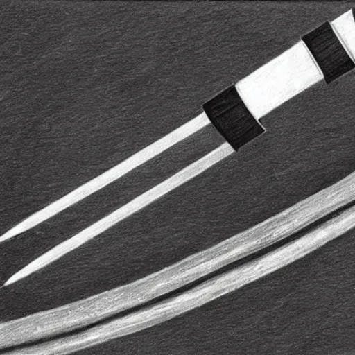 Image similar to a pencil sketch of a katana wielded by the dark lord