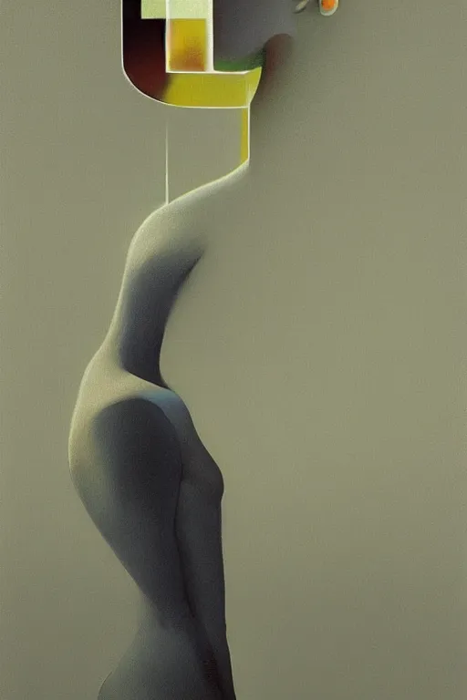 Image similar to woman wearing oculus and digital glitch head edward hopper and james gilleard, zdzislaw beksisnski, higly detailed
