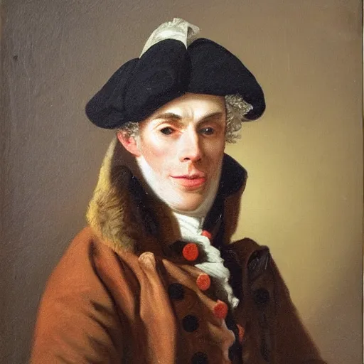 Image similar to An 18th century oil painting of Jerma985, portrait of Jerma985, grainy, realistic, very realistic, hyperrealistic, highly detailed, very detailed, extremely detailed, very neat, very epic, very cool, detailed, trending on artstation