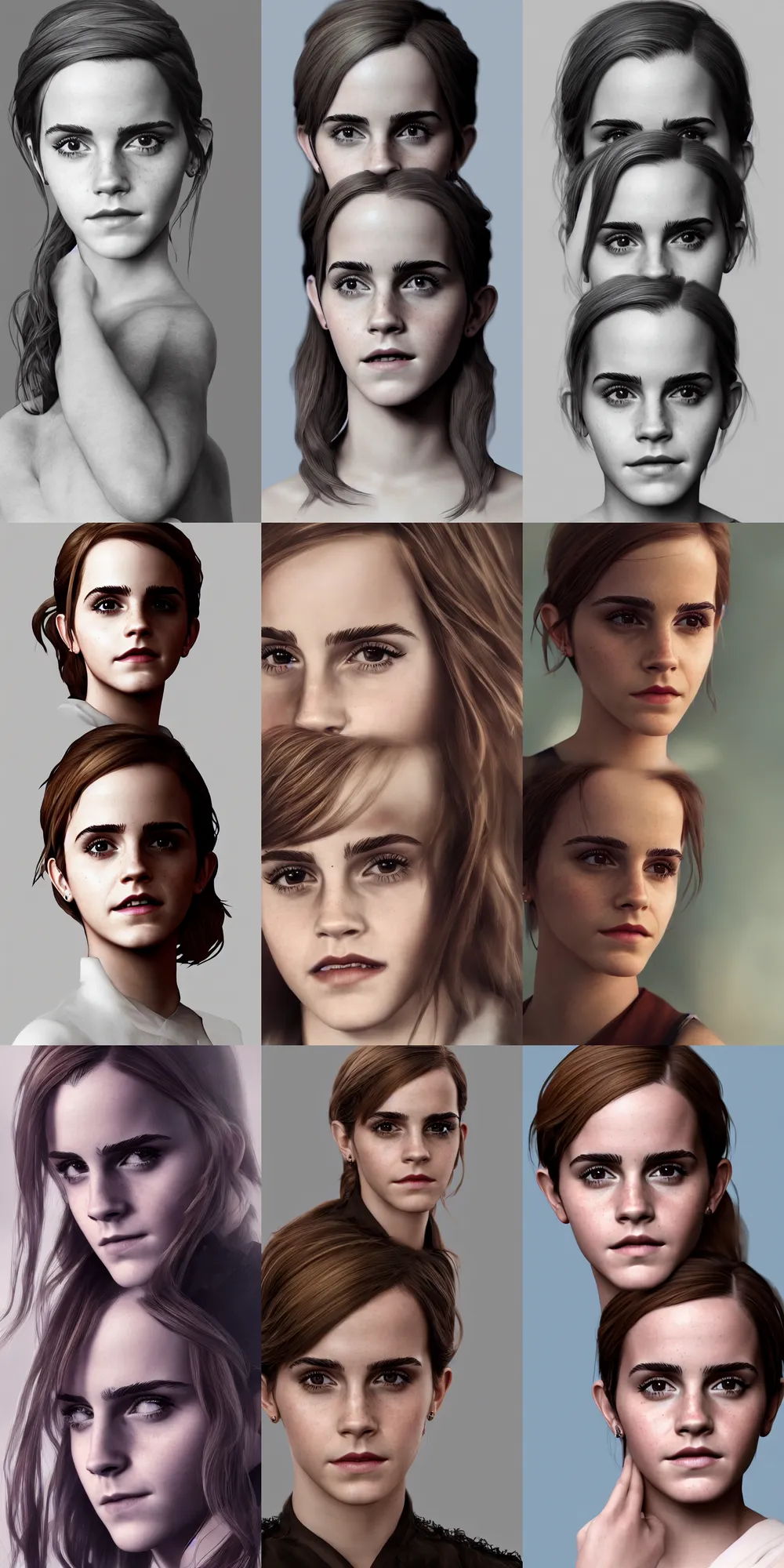 Image similar to portrait of emma watson by musi, featured on artstation, octane render