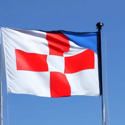 Image similar to a new country flag, mixing flag of Switzerland and flag of Greece