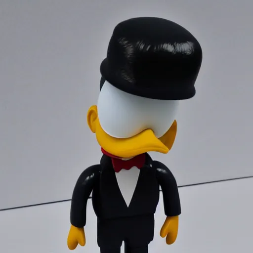 Image similar to individual alan turing ( ( ( cosplay donald duck ) ) ), alan turing, alan turing, stop motion vinyl action figure, plastic, toy, very reflective, aaron horkey style