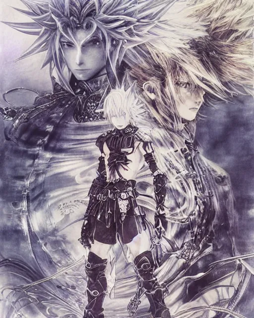 Image similar to conceptual art from from final fantasy by master artist yoshitaka amano, masterpiece w 1 0 2 4