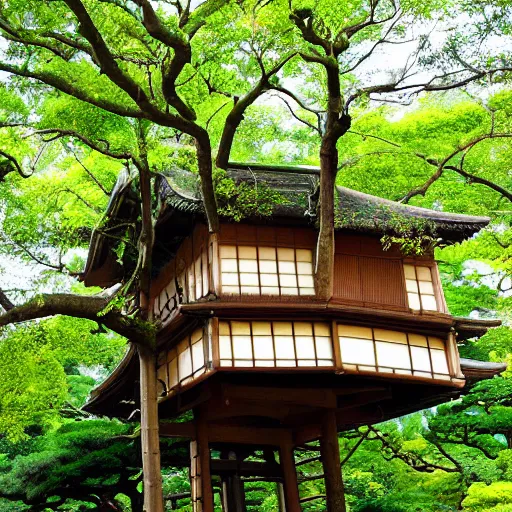 Image similar to a japanese tree house