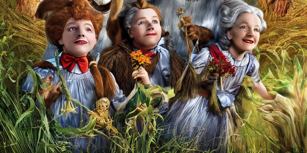 Image similar to wizard of oz ,digital art, high detail, hyper realistic,