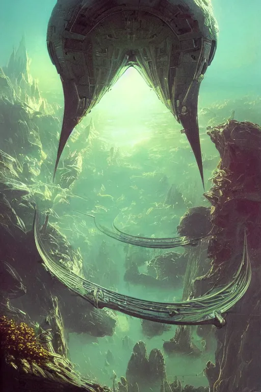 Prompt: the most amazing dream you ever had, mobius, retrofuturism, hyper realistic, concept art, intricate, hyper detailed, smooth, ambient volumetric lighting, high contrast, vibrant, hd, octane, jim burns, roger dean, bruce pennington,