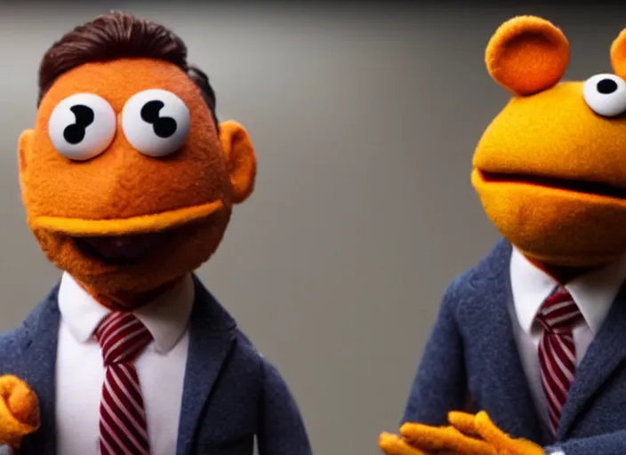 Prompt: film still of Michael Scott as a muppet from The Office, 4k