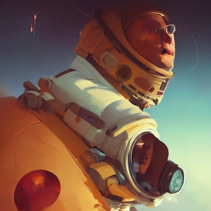 Image similar to a beautiful portrait painting of a astronaut by sergey kolesov and pascal blanche and greg rutkowski. in style of digital art. colorful comic, symmetry, hyper detailed. octane render. trending on artstation