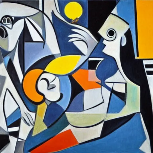 Image similar to Guernica in the style of Matisse, it is very beautiful, oil on canvas