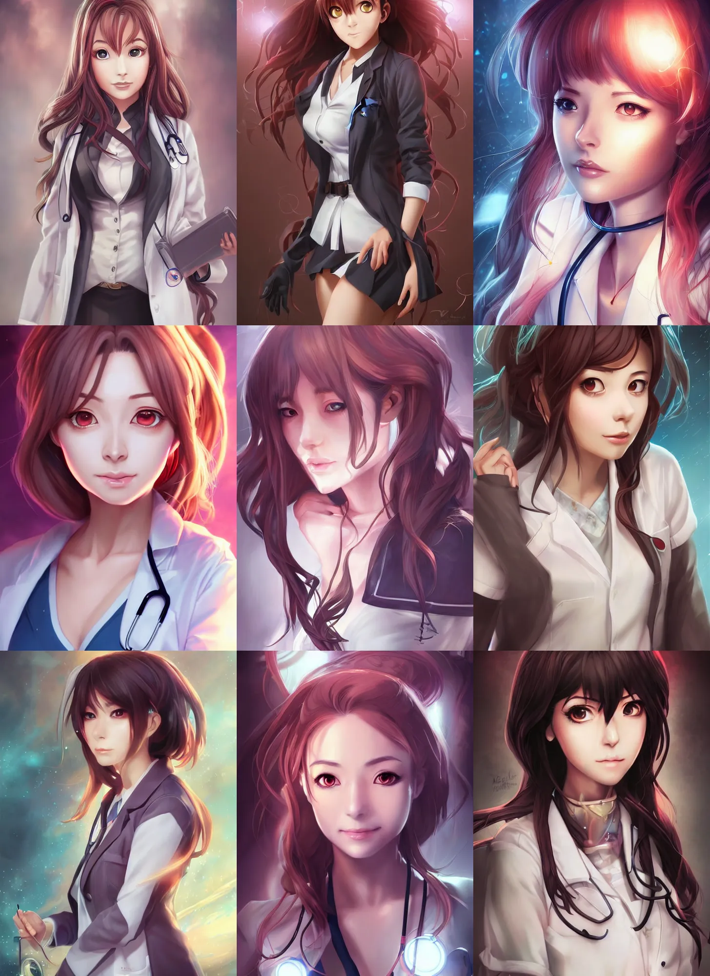 Image similar to beautiful portrait of a female Doctor who looks like Mio Naruse the testament of sister devil anime , character design by Ross Tran, artgerm detailed, soft lighting