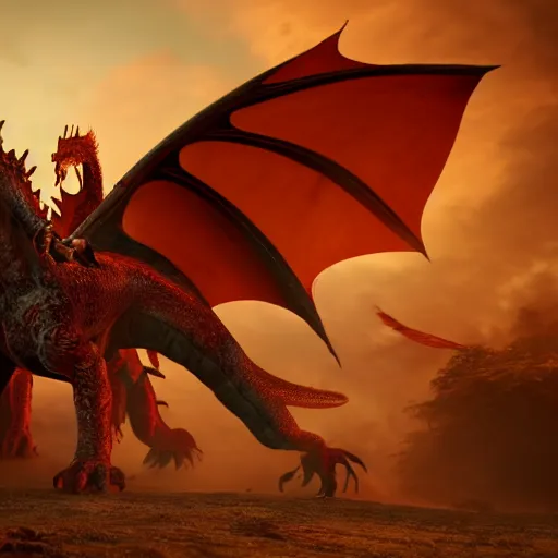 Prompt: female warrioR riding a dragon, with an army of a 1000 giants wite and red dragons behind it. cinematic unreal engine, 8K , live action.