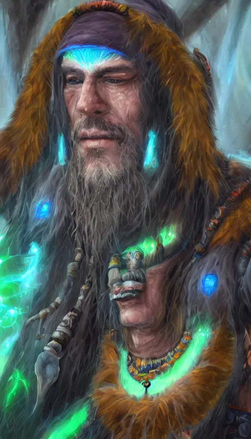 Image similar to portrait of a digital shaman, from wow