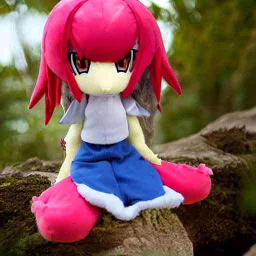Image similar to cute fumo plush of a harpy girl from an island in the sky