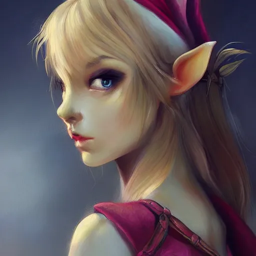Image similar to female elf detailed painting fantasy art artstation hd detailed painting by lu ji