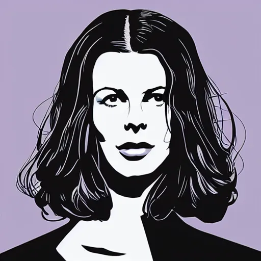 Image similar to “ kate beckinsale retro minimalist portrait by jean giraud, moebius starwatcher comic, 8 k ”