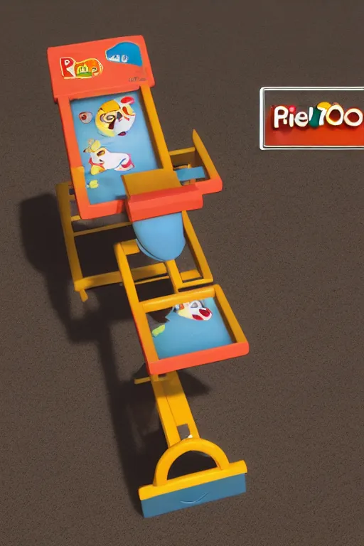 Prompt: A Fisher-Price guillotine toy, unreal engine 5 render, guillotine
