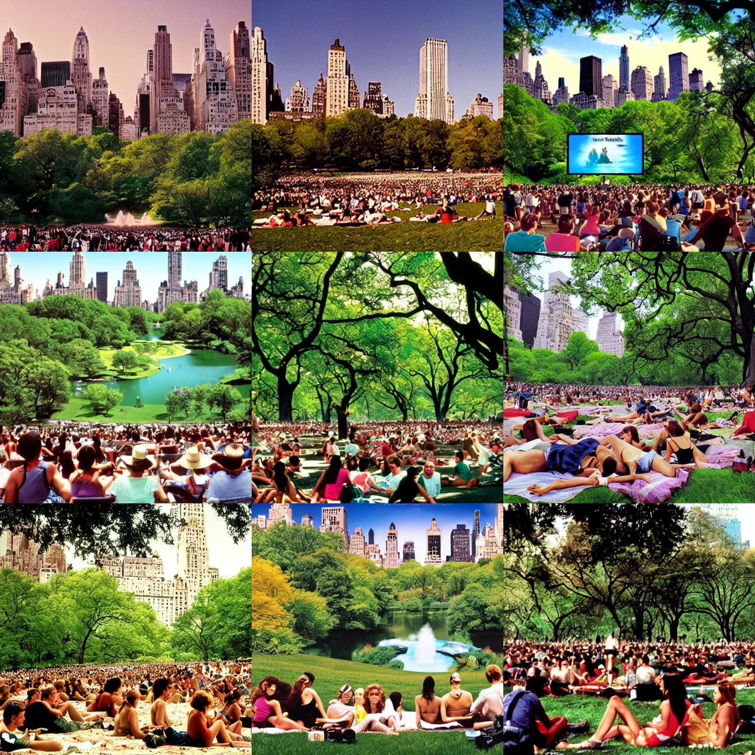 Prompt: Movie still of Central Park in the summer, by Quentin Tarantino