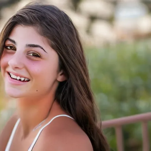 Prompt: leah gotti smiling portrait close up clear eyes professional photography