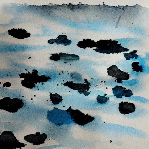 Image similar to aquarelle watercolor stain splash, black water paint