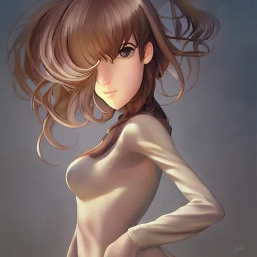 Image similar to cultivator girl with brown hair and luminescent eyes, highly detailed, floating in the air, by Range Murata, artgerm, digital illustration, beautiful, concept art