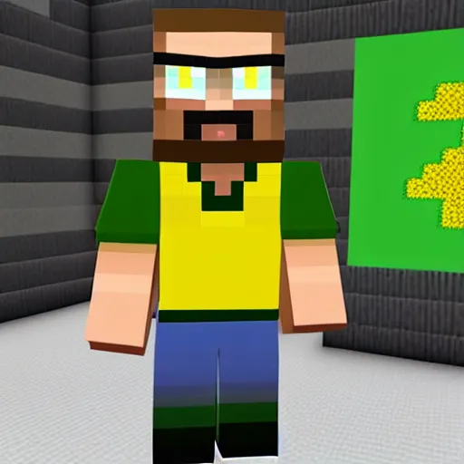 Image similar to walter white in minecraft