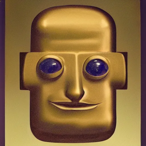 Prompt: portrait of half humanoid half robort with metal winks in back