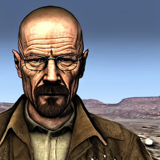 Prompt: Walter White in fallout New Vegas