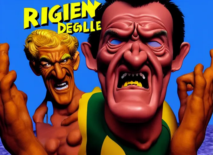 Image similar to barry chuckle demigod, universal reign, artwork by richard corben, 3 d, high resolution 8 k