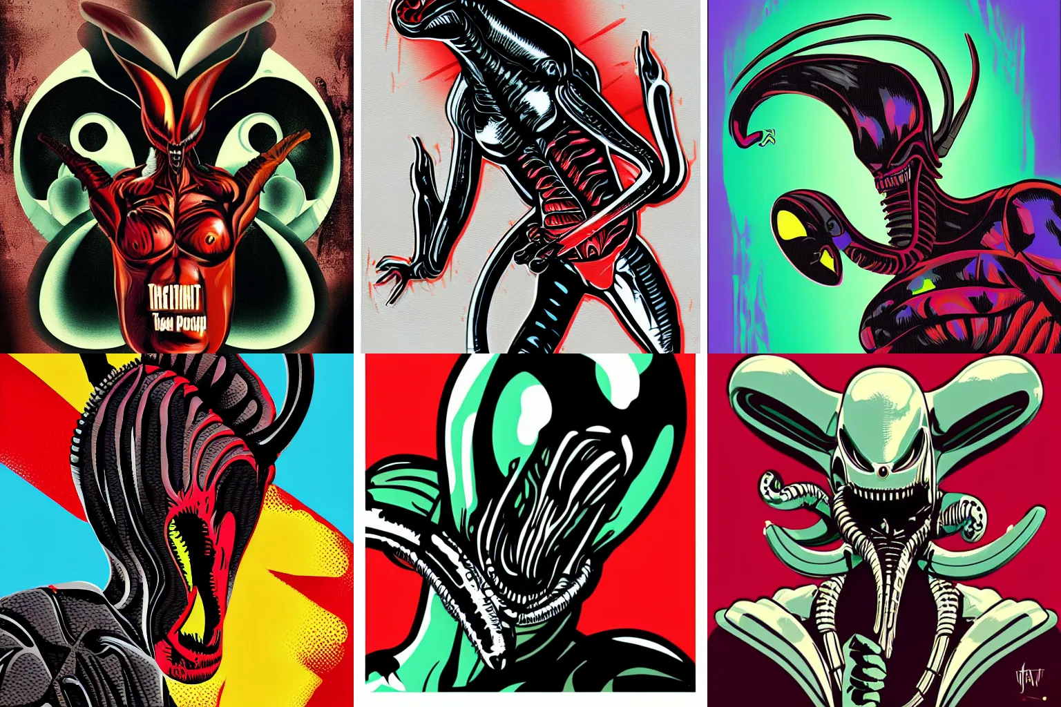 Prompt: pop art of a xenomorph, trending on artstation