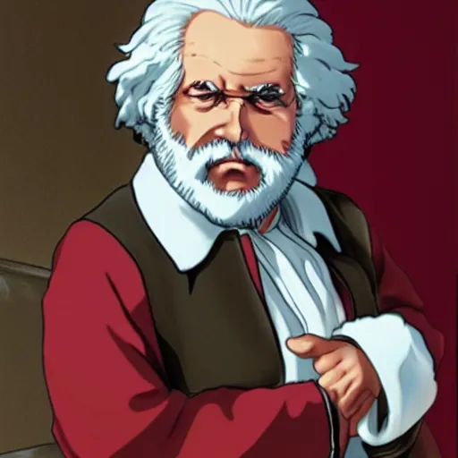 Image similar to anime girl karl marx