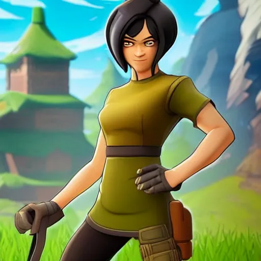 Image similar to toph beifong in fortnite, character render, full body shot, highly detailed, in game render