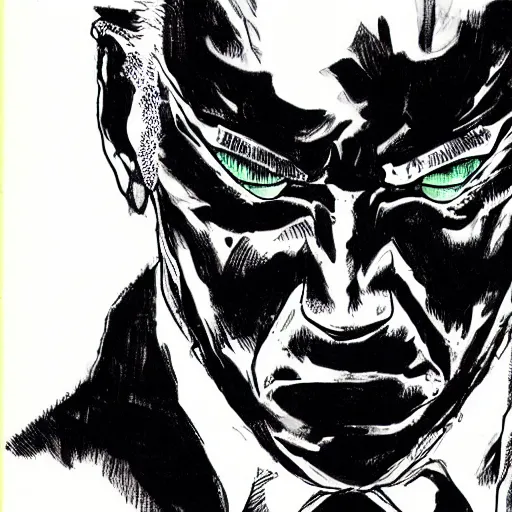 Image similar to Joe Biden looking sinister, by Tsutomu Nihei, highly detailed