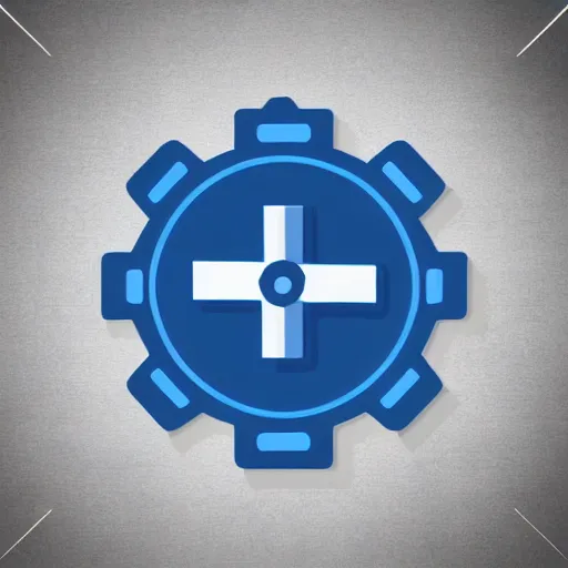 Image similar to a vectorized angled blue - grey gear icon