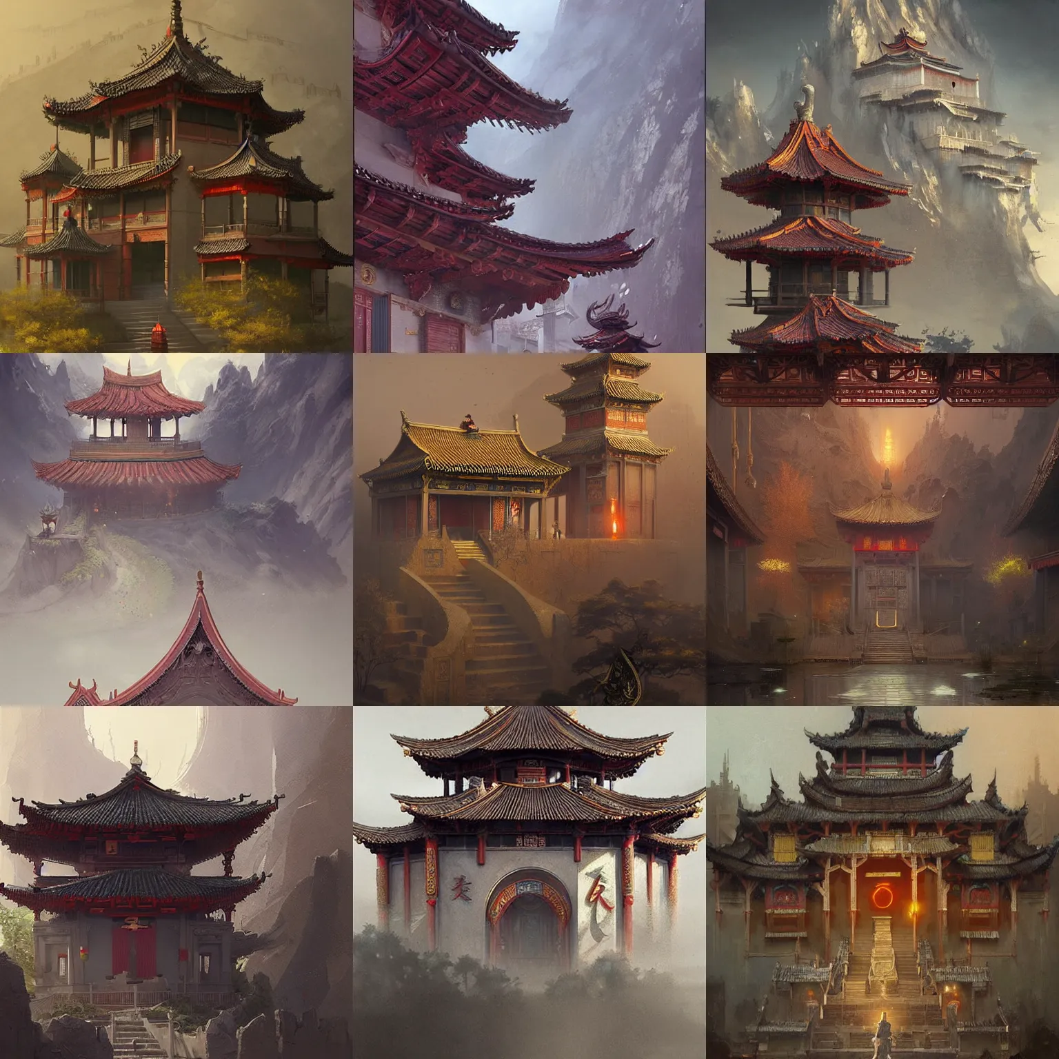 Prompt: taoist architecture and symbols by greg rutkowski, trending on artstation, favorites on deviantart, high quality art. artwork masterpieces, award winning