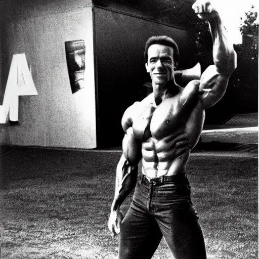 Image similar to skinny arnold schwarzenegger