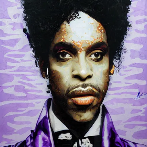 Image similar to a portrait of prince rogers nelson in a scenic environment by sandra chevrier, 8 0's, purple rain, trending on artstation