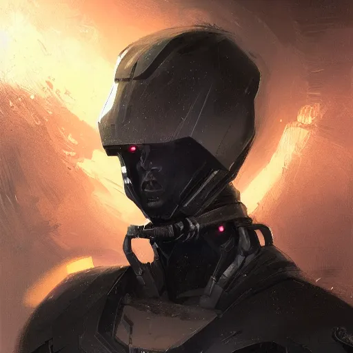 Image similar to portrait of a man by greg rutkowski, he is about 3 0 years old, short black hair with bangs, expression of fear and bewilderment, very tall and slender, he is wearing futuristic space gear, highly detailed portrait, digital painting, artstation, concept art, smooth, sharp foccus ilustration, artstation hq