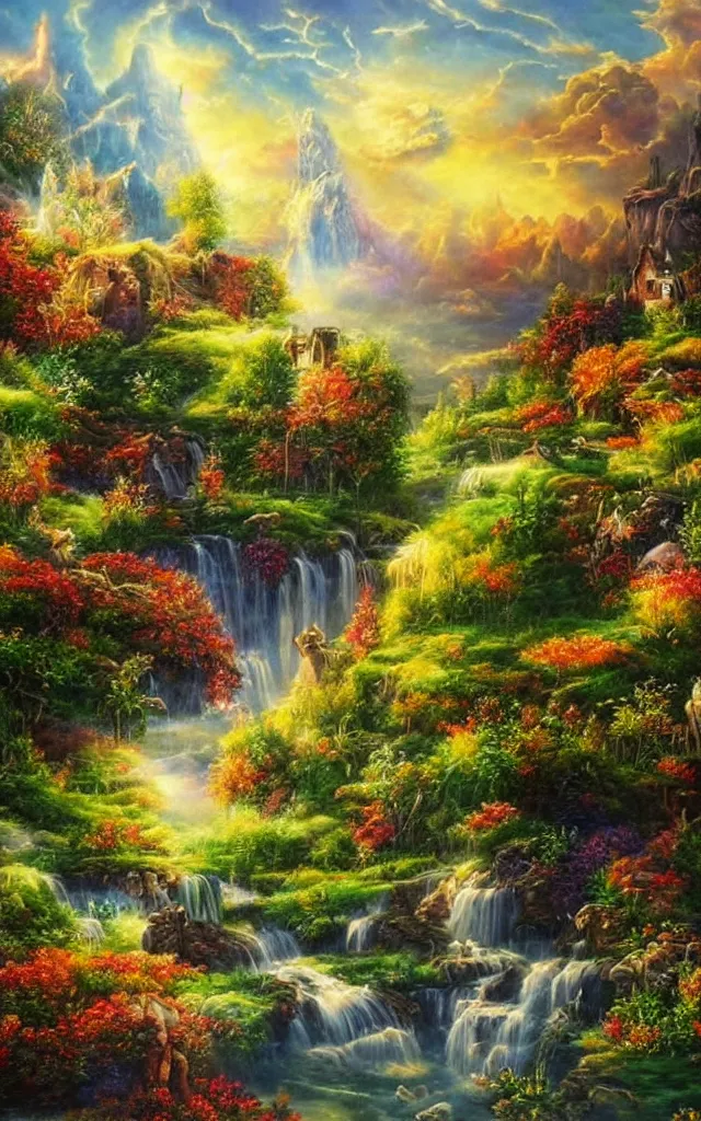 Prompt: background landscape airbrush fantasy 80s, realistic detailed masterpiece