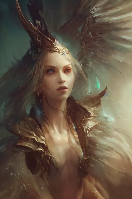 Image similar to closeup beautiful girl necromancer, wizards of the coast, casting magic spell, angel, 3 d render, hyper realistic detailed portrait, magic storm, thunder, ruan jia, wlop. scifi, fantasy, magic the gathering, hyper detailed, octane render, concept art, peter mohrbacher