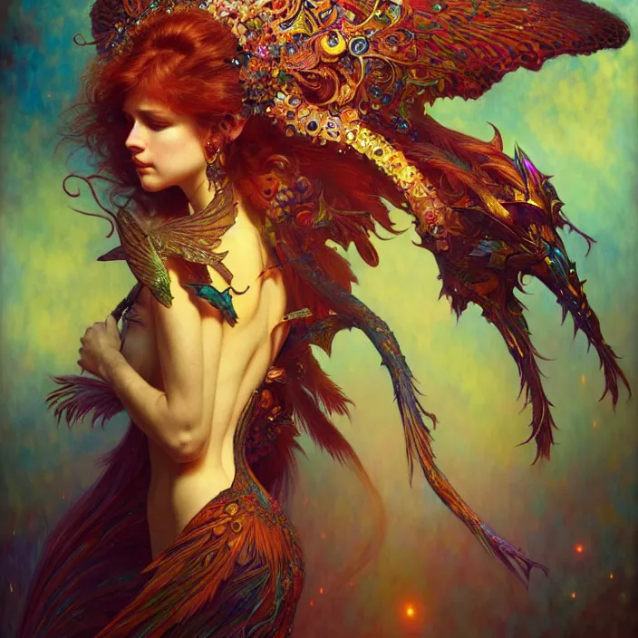 Image similar to psychedelic wings, diffuse lighting, fantasy, intricate, elegant, highly detailed, lifelike, photorealistic, digital painting, artstation, illustration, concept art, smooth, sharp focus, art by John Collier and Albert Aublet and Krenz Cushart and Artem Demura and Alphonse Mucha