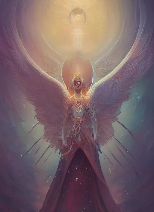 Image similar to symmetry!! cancer!!!! highly detailed, high contrast, light reflection, delicate patterns with feather texture, shining angel sword, trippy, nebula, trending on art station by artgem, by peter mohrbacher, by wlop, by ruan jia