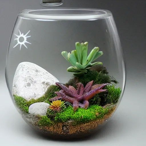 Prompt: Liminal space in outer space, terrarium