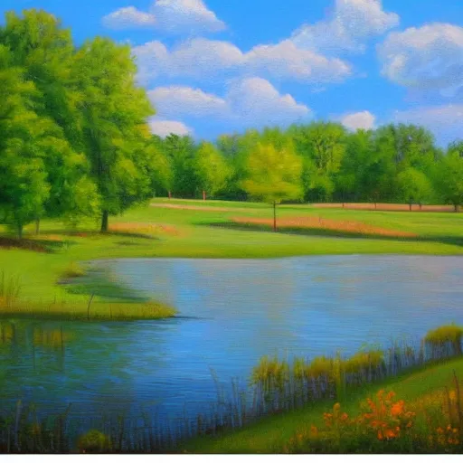 Prompt: beautiful oil painting of wiley park in galva illinois by olaf krans