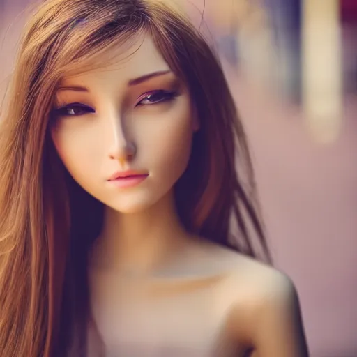 Prompt: wide shot of a beautiful girl with human face and android body, cute - fine - face, pretty face, realistic shaded perfect face, fine details, 8 k, shallow depth of field, moody lighting, cinematic lighting,